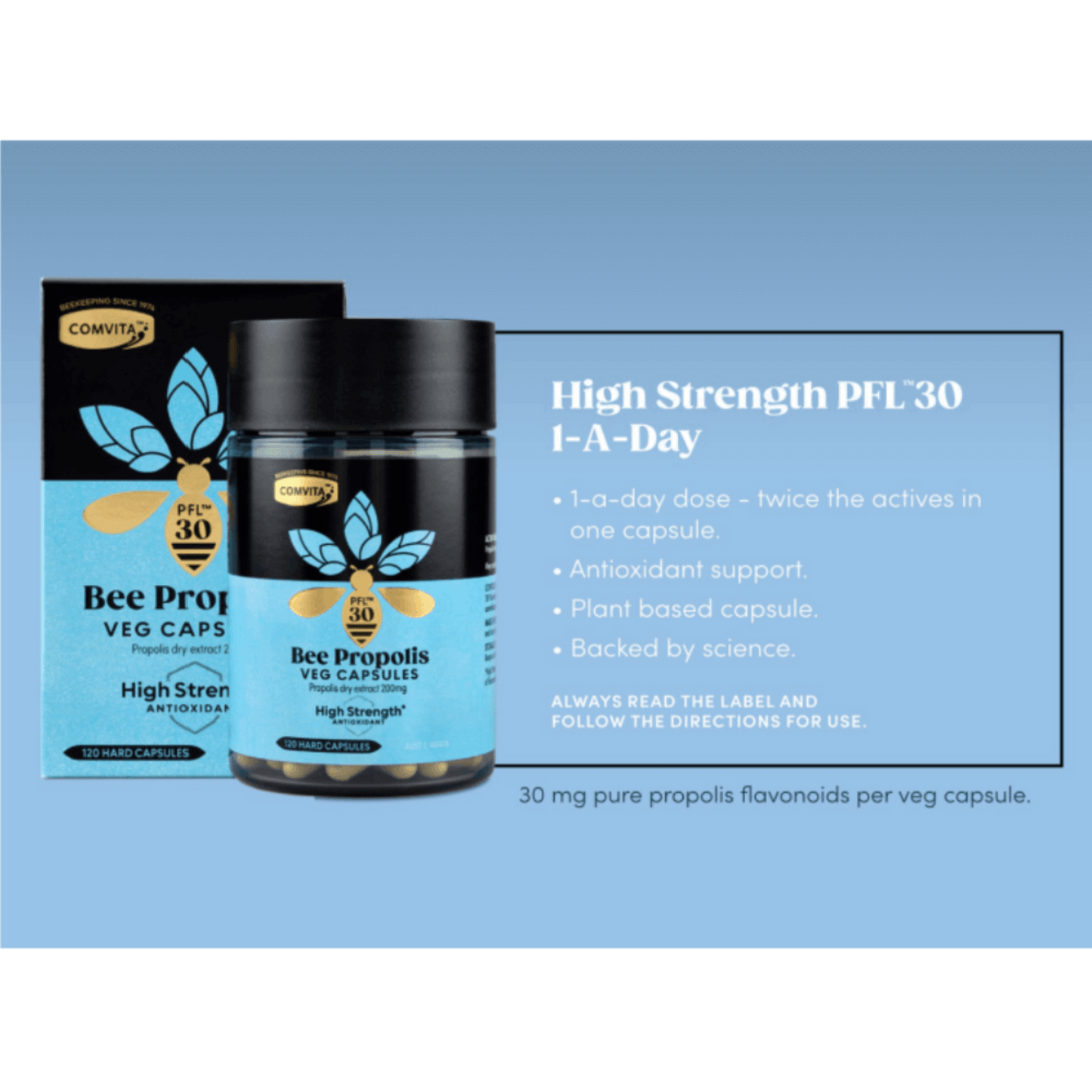蜂膠 PFL™30 素食 120 粒膠囊